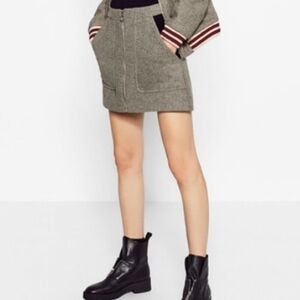 Zara Trafaluc Zip Front Colorblock Mini Skirt